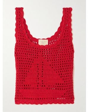 Suzie Kondi Chania Crocheted Cotton Tank - Red