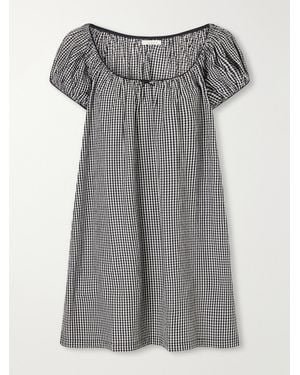 Doen Julia Gingham Organic Cotton-Poplin Mini Dress - Grey