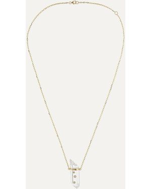 Harris Zhu 14-Karat, Crystal Quartz And Diamond Necklace - White