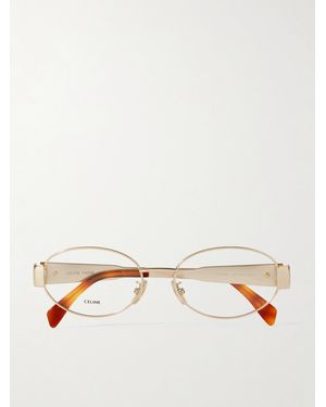 Celine Triomphe Oval-Frame-Tone Optical Glasses - Natural