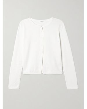 The Row Gretas Cotton-Jersey Cardigan - White