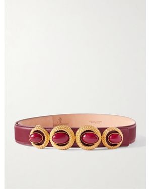 Sonia Petroff Nest Embellished Leather Belt - Pink