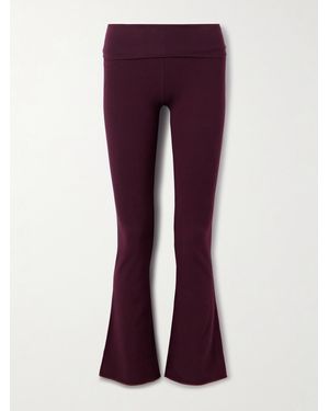Skims Stretch-Cotton Jersey Foldover Trousers - Purple