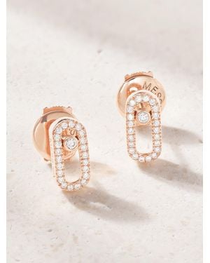 Messika Move Uno 18-Karat Rose Diamond Earrings - Natural