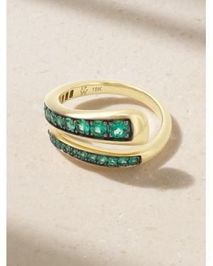 Emily P. Wheeler Net Sustain Wrap 18-Karat Recycled Emerald Ring - Blue