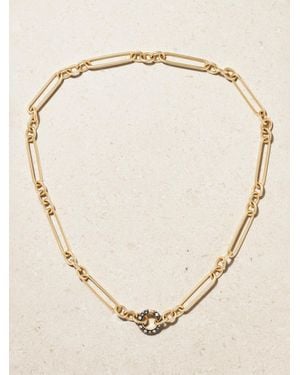 Lucy Delius Trombone Rhodium-Plated 14-Karat Recycled Diamond Necklace - Natur
