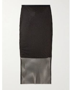 Sportmax Rete Midirock Aus Mesh Mit Kristallen - Schwarz