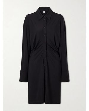 TOTEME Slouch Draped Jersey Midi Dress - Blue