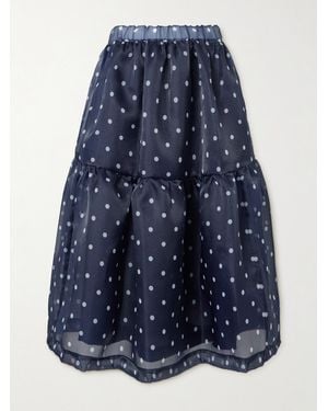 Comme des Garçons Rock Aus Organza Mit Polka-Dots - Blau