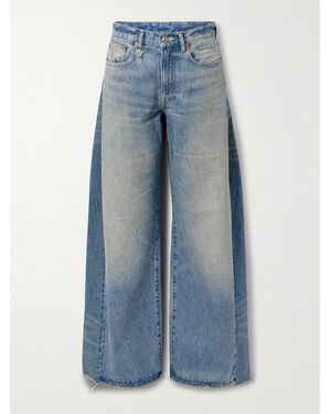 R13 D'Arcy Paneled Low-Rise Wide-Leg Jeans - Blue