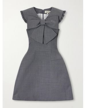 ShuShu/Tong Bow-Detail Ruffled Twill Mini Dress - Gray
