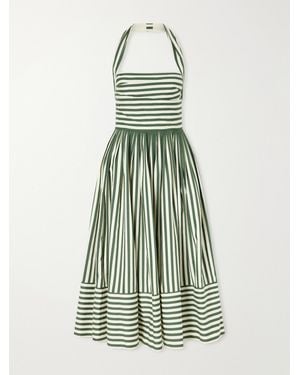 Carolina Herrera Striped Cotton-Blend Midi Dress - Green