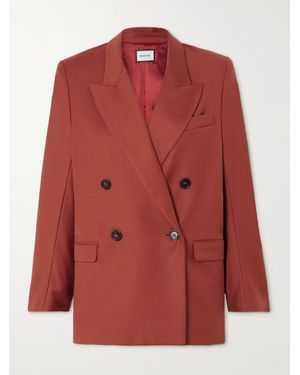 BEARE PARK Double-Breasted Wool Blazer - Red