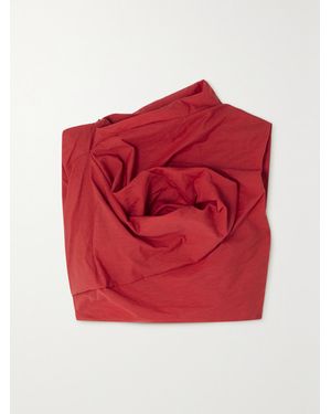 Acne Studios Cropped Draped Cotton-Blend Poplin Top - Red