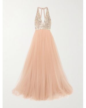 Jenny Packham Tidal Embellished Tulle Gown - Natural