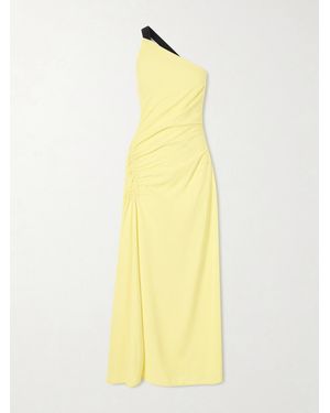 Proenza Schouler Sirena One-Shoulder Gathered Crepe Maxi Dress - Yellow