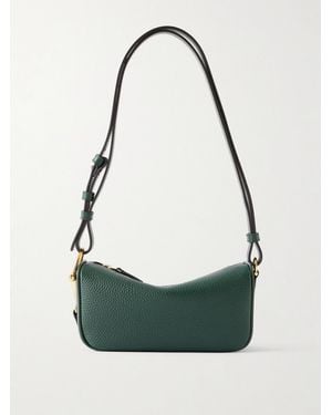 Gucci Mini Horsebit-Detailed Textured-Leather Shoulder Bag - Green