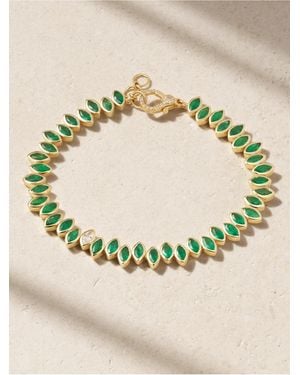 SHAY Staggered 18-Karat, Emerald And Diamond Bracelet - Mettallic