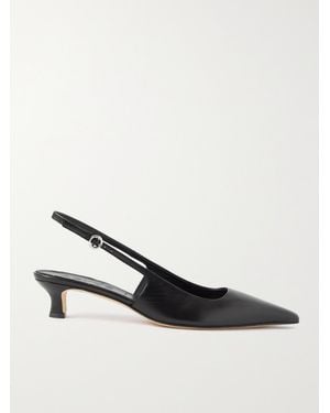 Aeyde Catrina Leather Slingback Court Shoes - Black