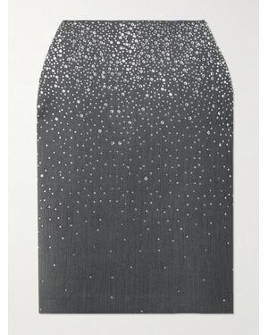 Alex Perry Crystal-Embellished Twill Skirt - Grey