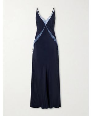 SIR. Elsie Lace-Trimmed Crepe Gown - Blue