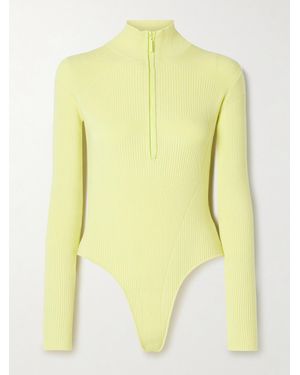 CORDOVA Butte Ribbed Merino Wool-Blend Turtleneck Bodysuit - Yellow
