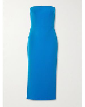 Alex Perry Strapless Crepe Midi Dress - Blue