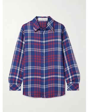 God's True Cashmere Checked Cashmere Shirt - Blue
