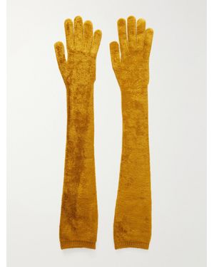 Alaïa Velvet Gloves - Yellow