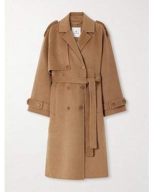 Anine Bing Rickie Wool And Cashmere-Blend Trench Coat - Natural