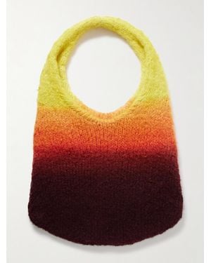 Gabriela Hearst Ino Schultertasche Aus Gebürstetem Kaschmir Mit Farbverlauf - Rot