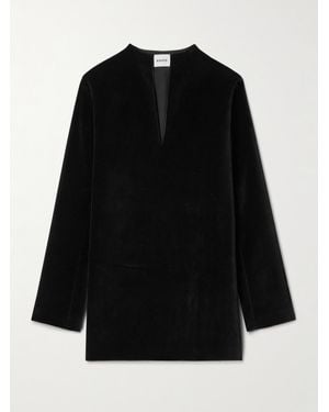 KHAITE Aleena Velvet Mini Dress - Black