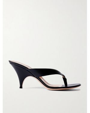 Gianvito Rossi Sofia Thong 70 Leather Sandals - Black