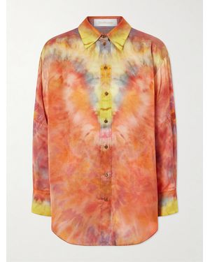 Zimmermann Printed Silk-Satin Shirt - Orange