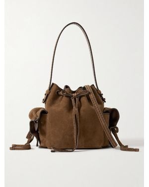 Acne Studios Beuteltasche Aus Veloursleder - Braun