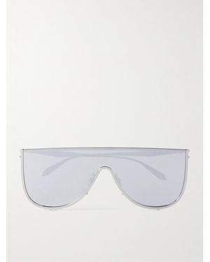 Alaïa Mask Large D-Frame-Tone Sunglasses - Metallic