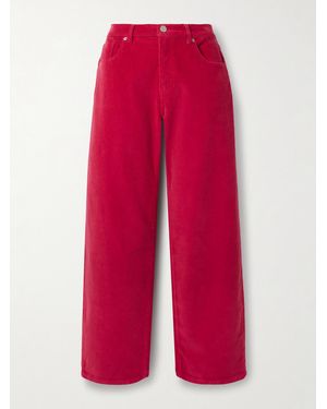 La Ligne Marilyn Hose Mit Weitem Bein Aus Cord Aus Einer Baumwollmischung - Rot