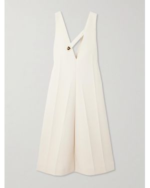 Carven Embellished Wool-Blend Midi Dress - Natural