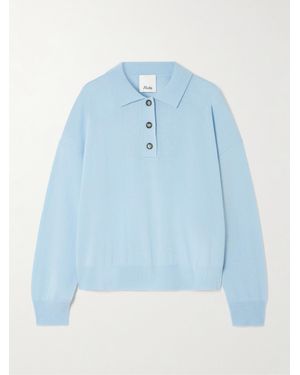 Allude Pullover Aus Einer Woll-Kaschmirmischung Mit Polokragen - Blau