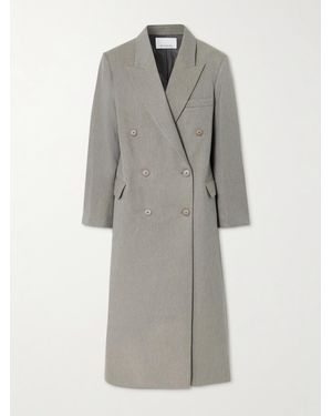 Frankie Shop Jane Doppelreihiger Mantel Aus Twill - Grau