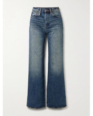 R13 Charlotte Distressed High-Rise Bootcut Jeans - Blue