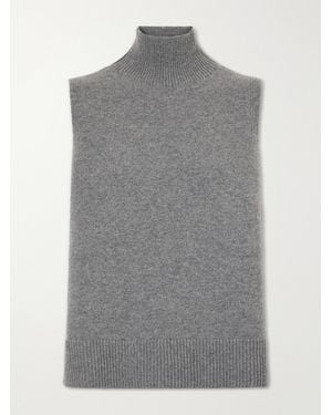 Brandon Maxwell The Bruno Wool And Cashmere-Blend Turtleneck Tank - Gray