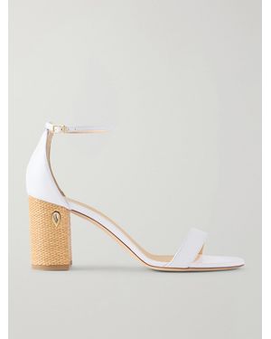 Jennifer Chamandi Massimiliano Leather And Raffia Sandals - Natural