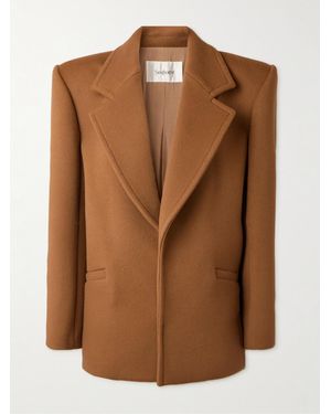 Saint Laurent Oversized-Jacke Aus Wolle - Braun