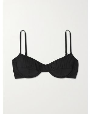 Fisch + Net Sustain Italia Pleated Recycled Underwired Bikini Top - Black