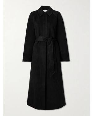 TOVE Yoonmi Belted Brushed Wool-Blend Coat - Schwarz