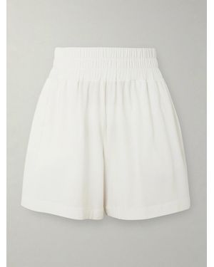 Eres Mia Embroidered Modal-Blend Jersey Shorts - White