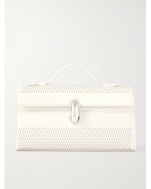 SAVETTE Symmetry Laser-Cut Leather Clutch - Natural