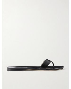 Christen Helix Leather Thong Sandals - White