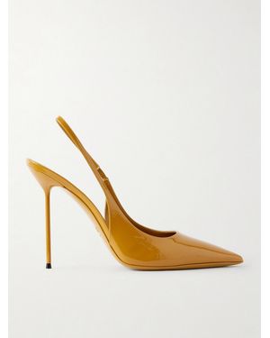 Paris Texas 105 Lidia Patent-Leather Slingback Pumps - White